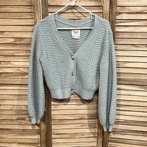 Mint green cropped cardigan